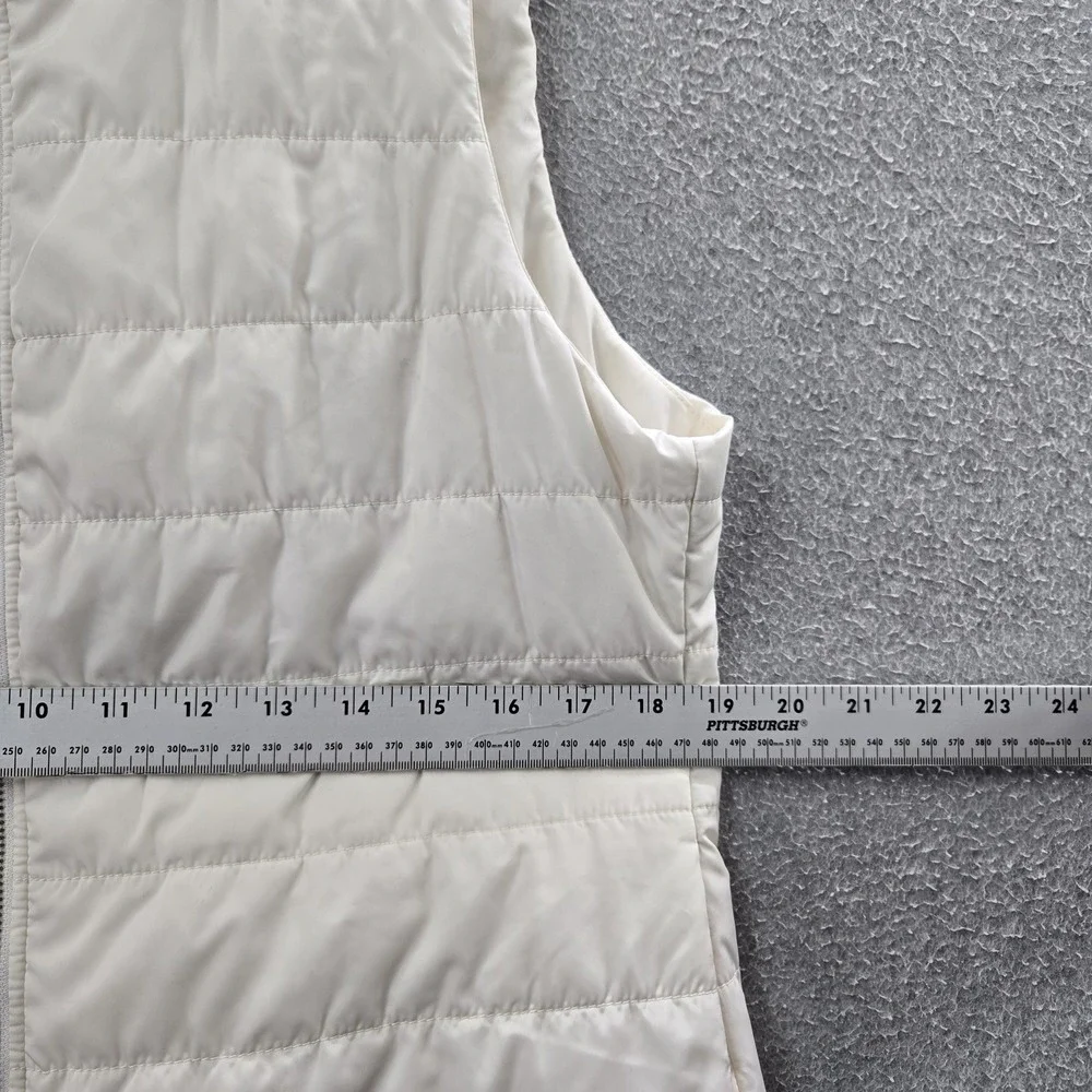 Michael‎ Kors Women Jacket M White Vest Puffer Zipper Sleeveless Logo